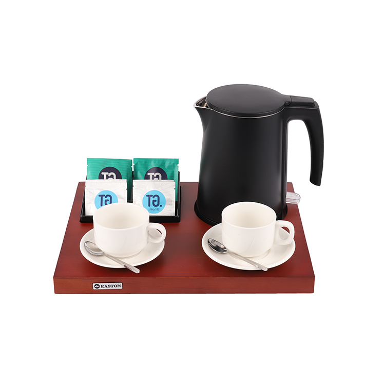 High Quality Luxury Welcome Tray And Customized Logo Electric Kettle for Hotel