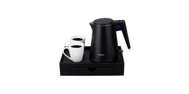 Antiscald Electric Kettle Black Leatherette Drawer Tray for Hotel.jpg