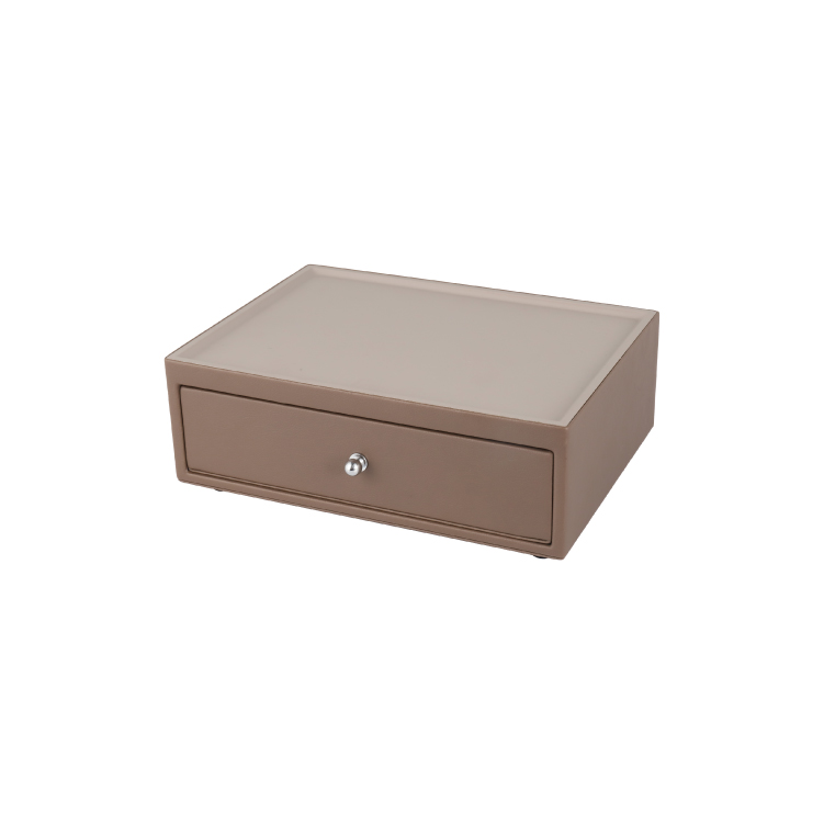 New wholesale leather product hotel use waterproof leather stationery box
