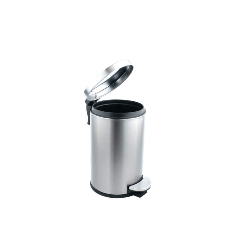 Soft Close Lid Hotel Waste Bin 5L Stainless Steel Pedal Bin from China